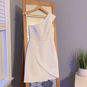 BCBG white one-shoulder dress